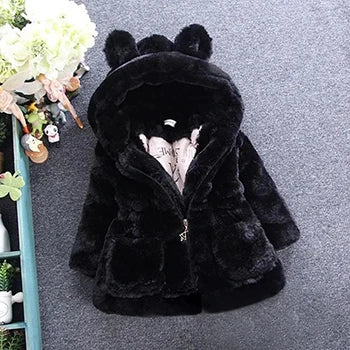 Baby Girls Jacket Warm Faux Fur Coat For Girls Christmas Princess Plush Children Clothing-Dollar Bargains Online Shopping Australia