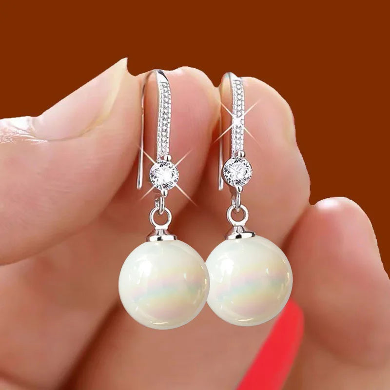 Exquisite Fashion Silver Color Water Imitation Pearls Drop Earrings for Women Shiny-Dollar Bargains Online Shopping Australia