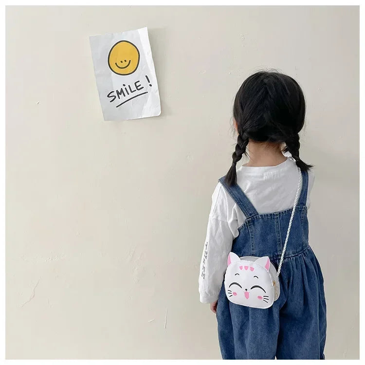 Small Bag Cute Cartoon Cat Children Messenger Bag Kids Fashion Coin Purses Bags for Girls Handbags Mini Children