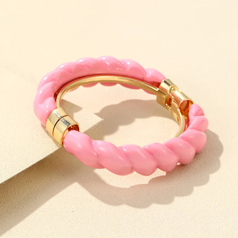 Colorful Open Bracelet Adjustable Women Retro Charm Resin Bangle Bracelet Banquet Jewelry Hand Banquet Accessories-Dollar Bargains Online Shopping Australia