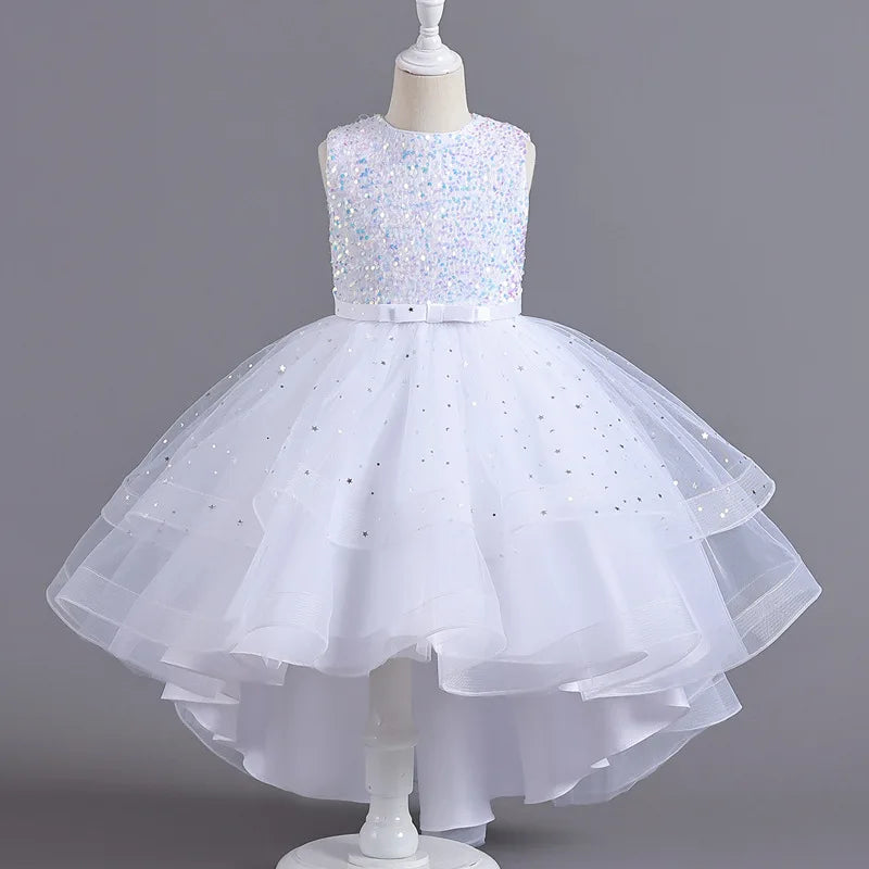 Flower Girls Princess Sequins Baby Wedding Christmas Party Trailing Dress Teenager Children Kids Elegant Vestidos for 3-15Years-Dollar Bargains Online Shopping Australia