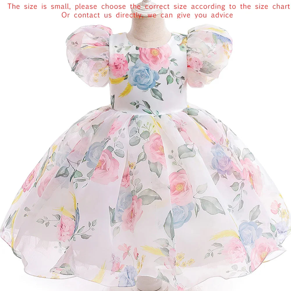 Girl Princess Dress Tulle Puff Sleeve Wedding Party Kids Dresses for Girls Birthday Child Clothes Bridemaids Gown-Dollar Bargains Online Shopping Australia