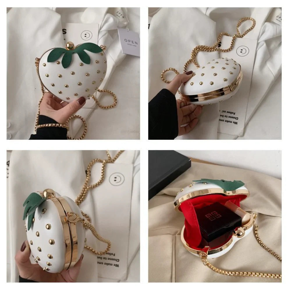 Mini Cute Strawberry Shape Purse Women Chain Shoulder Bag Fashion Flap Handbag Girl Creative Messenger Tote Clutch Bag-Dollar Bargains Online Shopping Australia