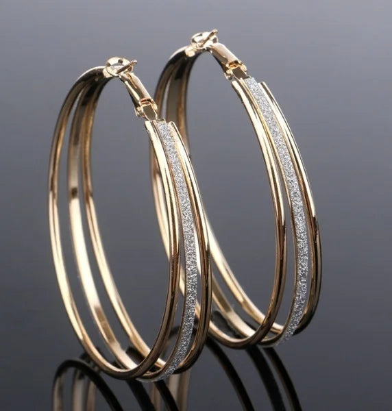 Fashion Round Gold Plated Copper Hoop Earrings for Women 2023 New Vintage Jewelry Wedding Anniversary Party Gifts Acessories-Dollar Bargains Online Shopping Australia
