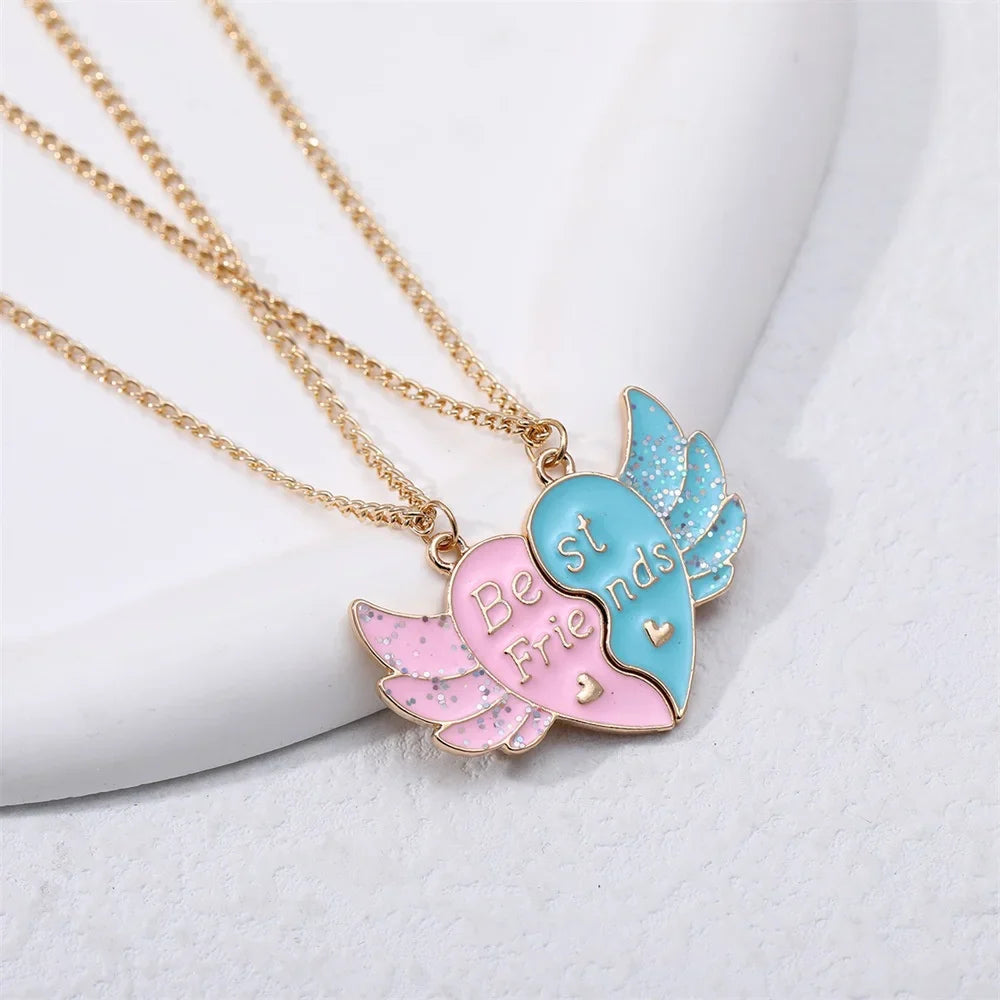 Best Friend Necklace 2-Piece Pendant Necklace Good Friend Forever Necklace Choker Friendship BFF Men And Women Jewelry Gift-Dollar Bargains Online Shopping Australia