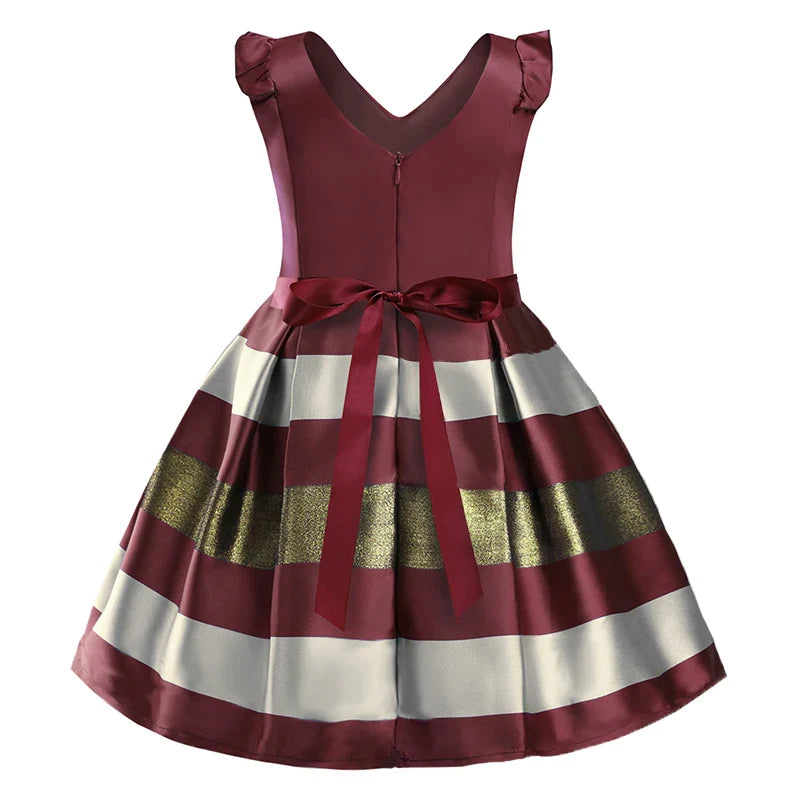 Baby Girls Striped Dress For Girls Formal Wedding Party Dresses Kids Princess Christmas Dress Costume Children Girls Clothing-Dollar Bargains Online Shopping Australia