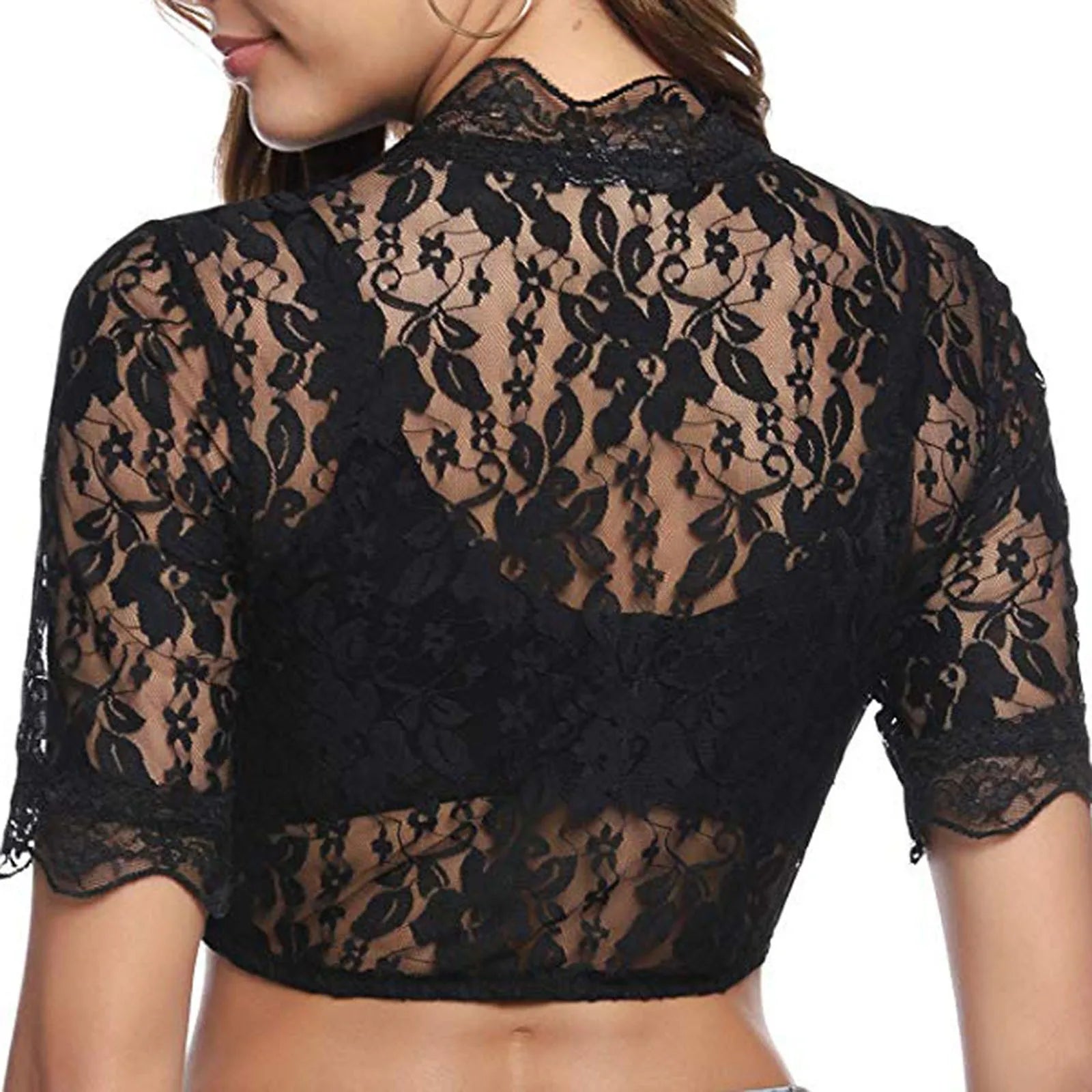 Short Sleeve Oktoberfest Blouse Elegant V-Neck Lace Blouse Costumes Crop Top-Dollar Bargains Online Shopping Australia