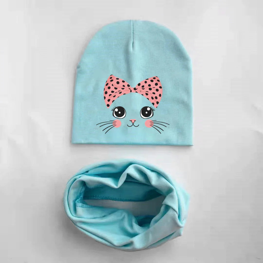 cartoon animal kitty kitten cat Baby Hat Girl Boy Beanie Cap Children Hat Toddler Kids Hat Scarf Collars-Dollar Bargains Online Shopping Australia