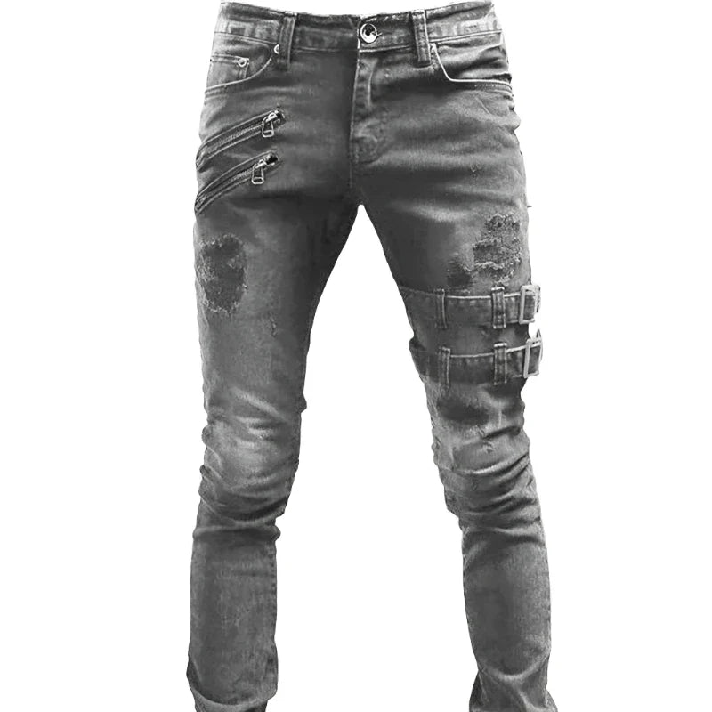 Plus Size Straight Jeans Man Pants Spring Summer Boyfriend Jeans Streetwear Skinny Zips-Dollar Bargains Online Shopping Australia