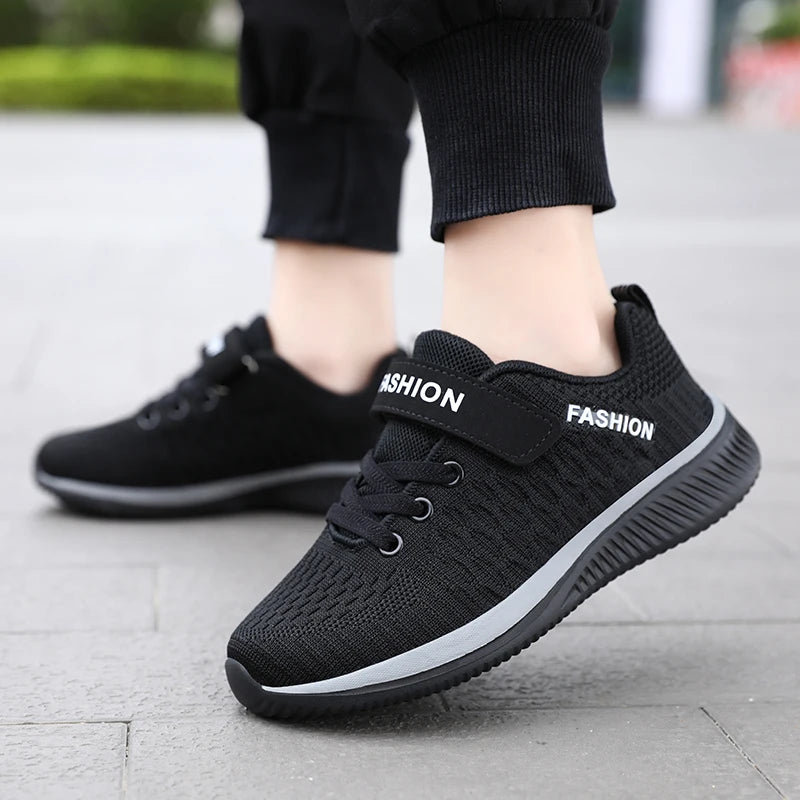 Children Sneakers Outdoor Casual Shoe Boy Girl Mesh Shoes Comfort Student Running Shoe Spring New Vulcanized Shoes Magic Buckle