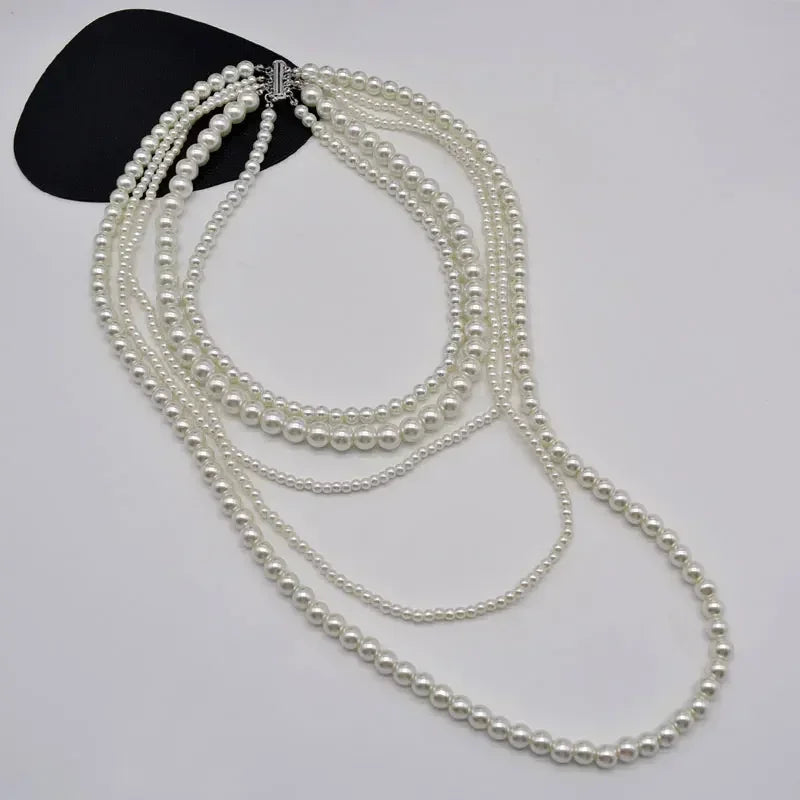 Pearl Multi-layered Women's Necklace Exaggerated Fashion High Street Club Party Banquet Necklace For Women Jewelry-Dollar Bargains Online Shopping Australia