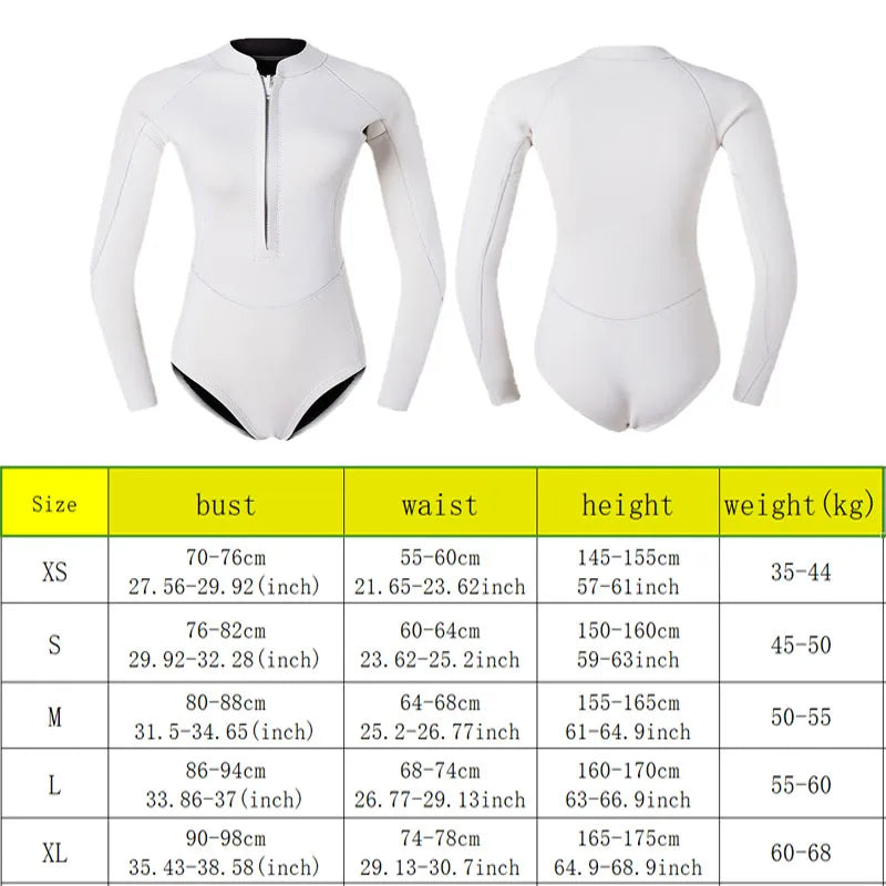 Woman Diver Diving Suit 2mm Neoprene Diving Equipment Pink Long Sleeve Bikini Swimsuit Women