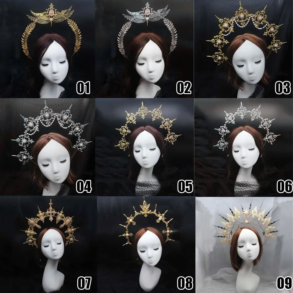 Fashion Handmade Headdress Parts Sun Goddess Headwear DIY Crown Material Kits Gothic Lolita Tiara Wedding Headpiece