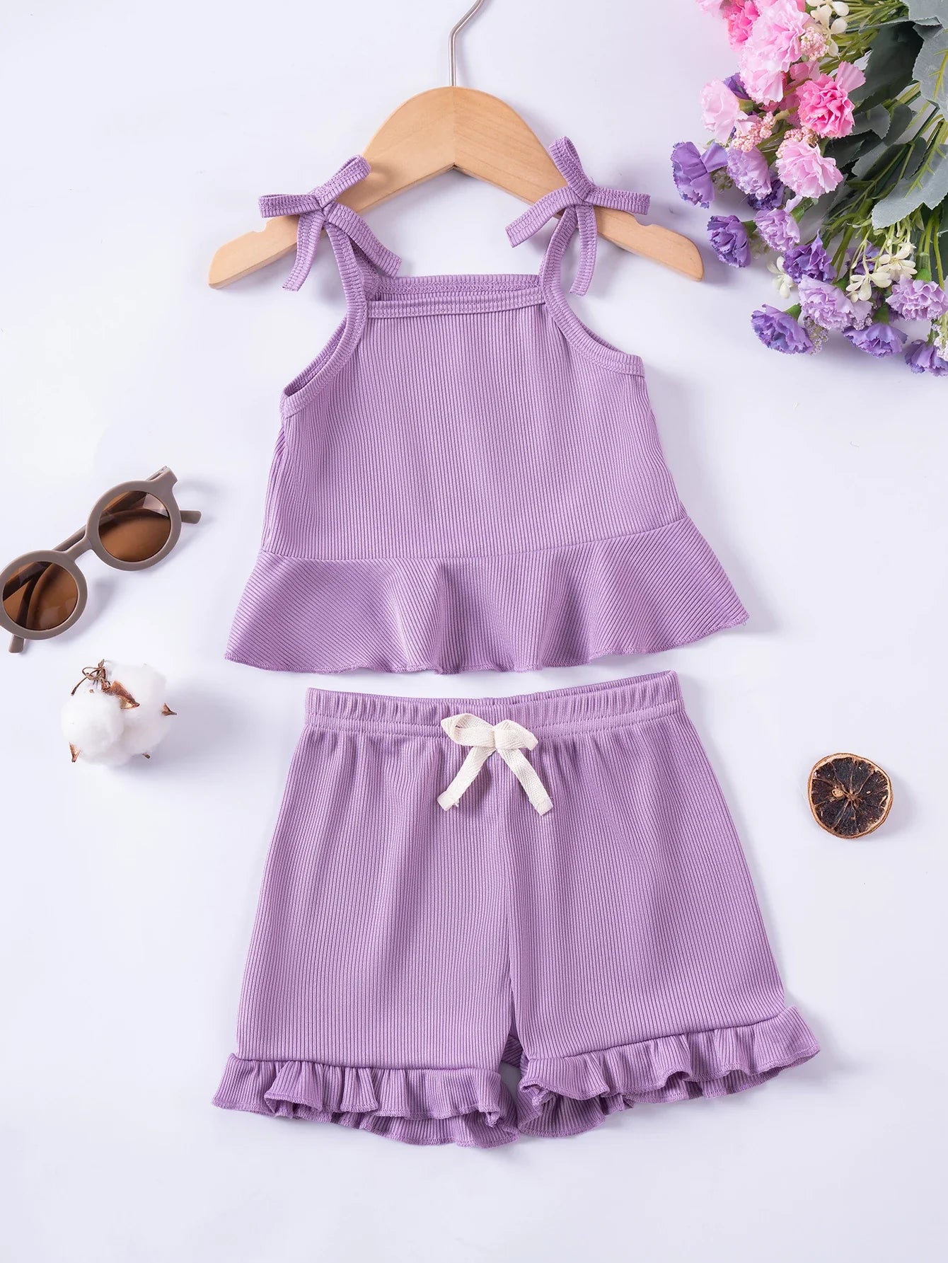 Kids Clothing Sets New Baby Girl Camisole Top + Lace Shorts 2PCS Summer Casual Children Clothes Suits-Dollar Bargains Online Shopping Australia