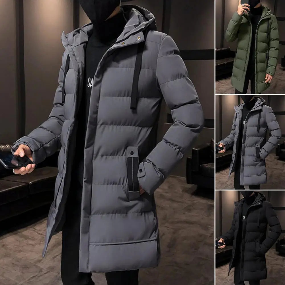 Stylish Men Jacket Super Soft Solid Color Winter Cotton Padded Zipper Windbreaker  Men Coat Windproof