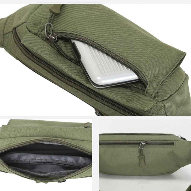 Men's Waist Bag Tactical Pouch Men Women Shoulder Belt Bags Hip Sack Oxford Cloth Waterproof Banana Male Fanny Pack for Phone