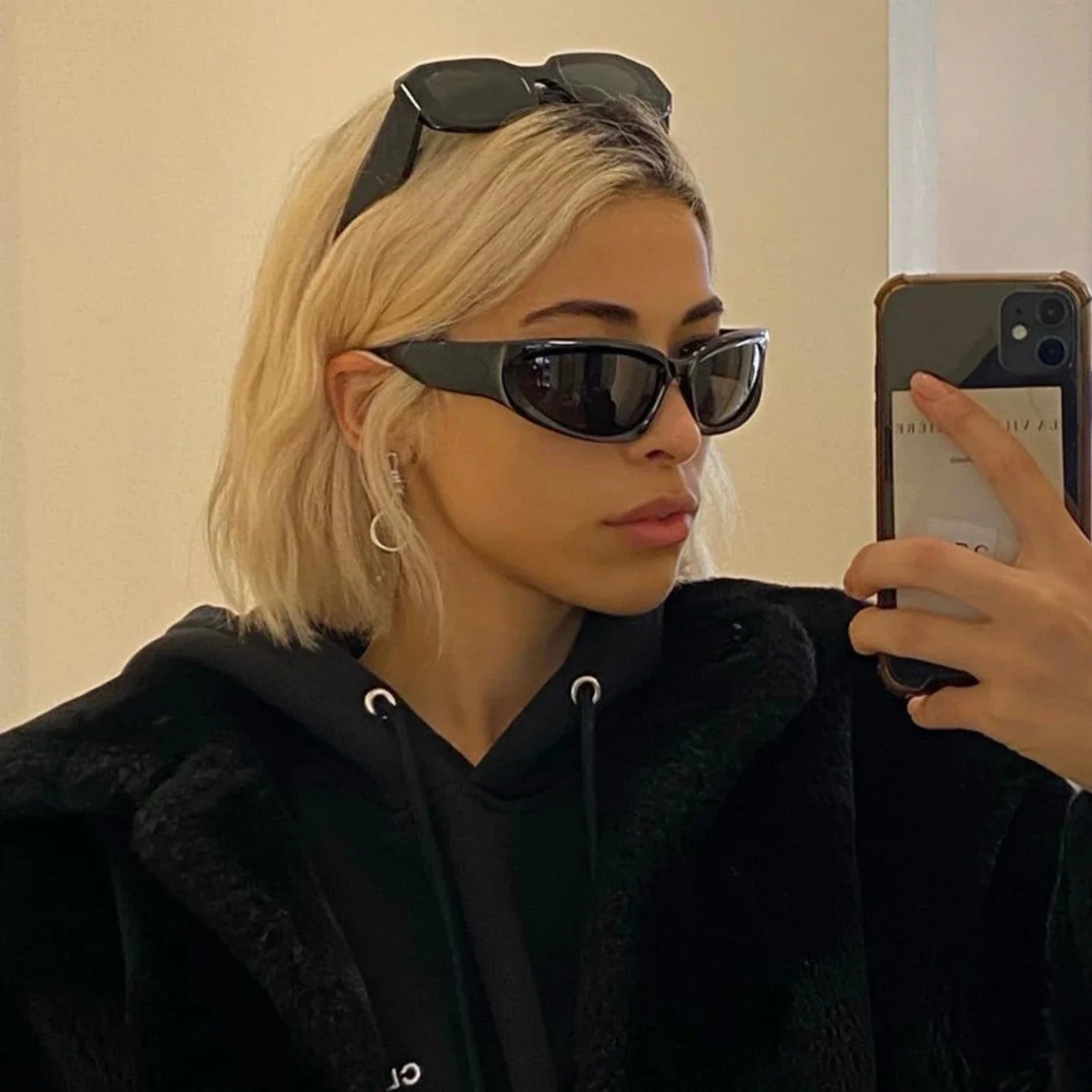 Fashion Wrap Around Cyber Y2K Sunglasses Women Silver Oval Shades Sports Cycling Sun Glasses Aesthetic Eyewear for Men Outdoor-Dollar Bargains Online Shopping Australia