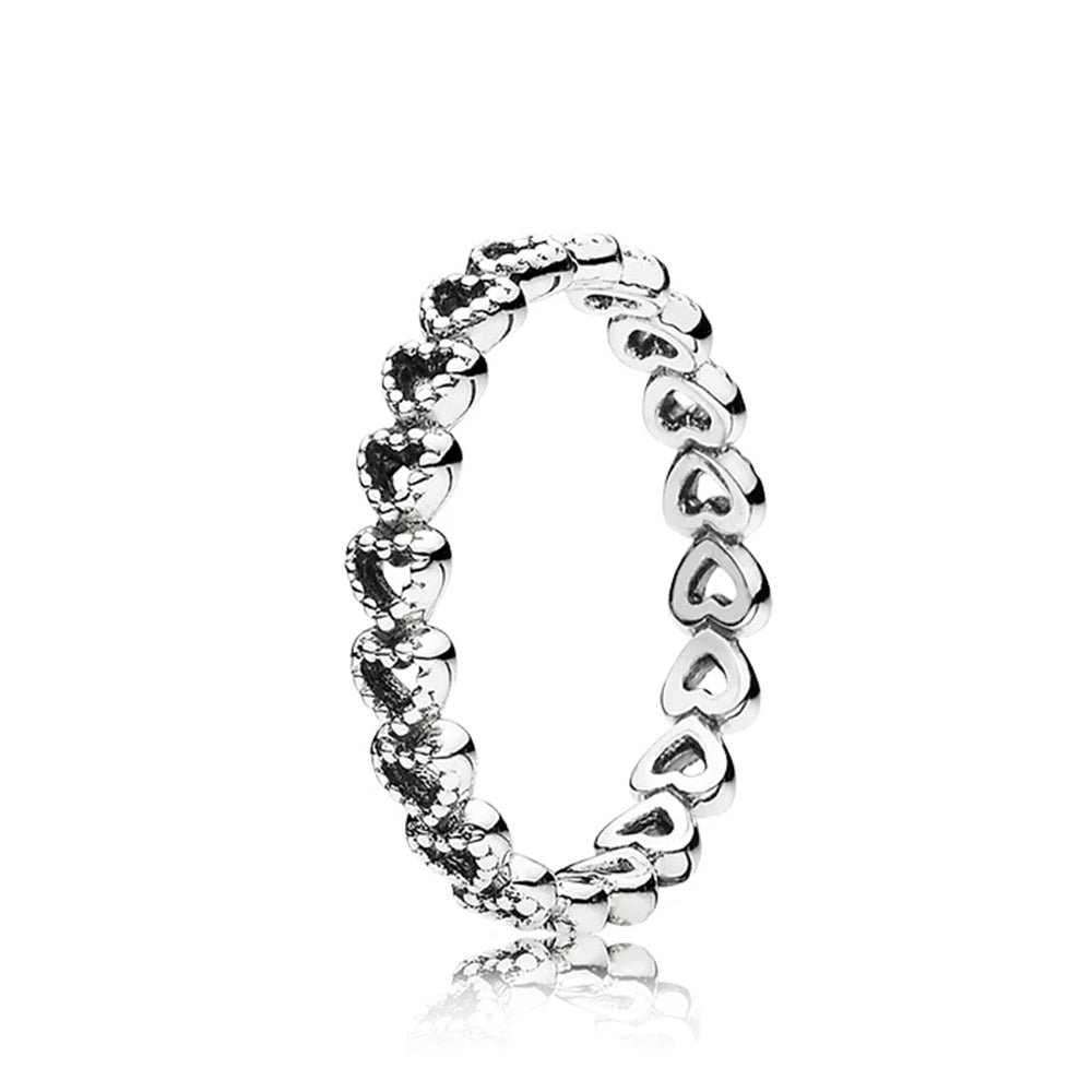 925 Silver Stackable Love Heart Crown Ring For Women Original Silver 925 Rings Brand Jewelry Gift