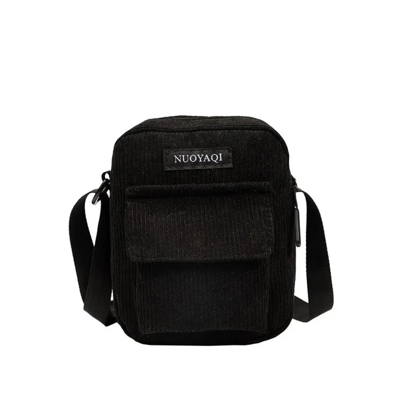 Women Corduroy Shoulder Bags Striped Cloth Fabric Handbags Casual Zip Tote Canvas Crossbody Bag Cute Shopping Bag for Ladies-Dollar Bargains Online Shopping Australia