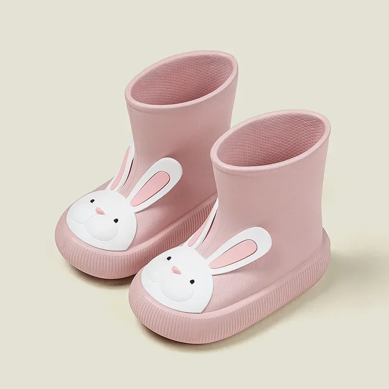 Children Rain Boots Cartoon Rain Shoes Waterproof Boys Girls Non-Slip Rubber Shoes Rabbit Bear Baby Boots-Dollar Bargains Online Shopping Australia