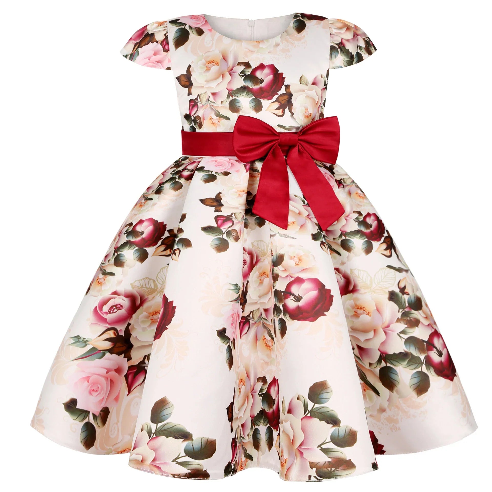 Baby Girls Flower Striped Dress For Girls Floral Wedding Party Dresses Kids Princess Christmas Dress Children Girls Clothing-Dollar Bargains Online Shopping Australia