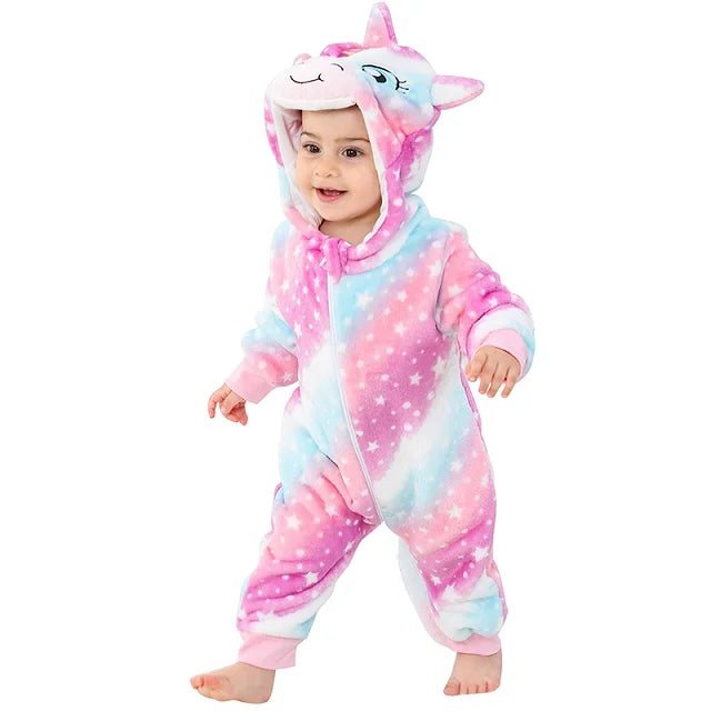 Halloween Baby Rompers Winter Hooded Flannel Toddler Infant Clothes Overall Bodysuits Jumpsuit Costume-Dollar Bargains Online Shopping Australia