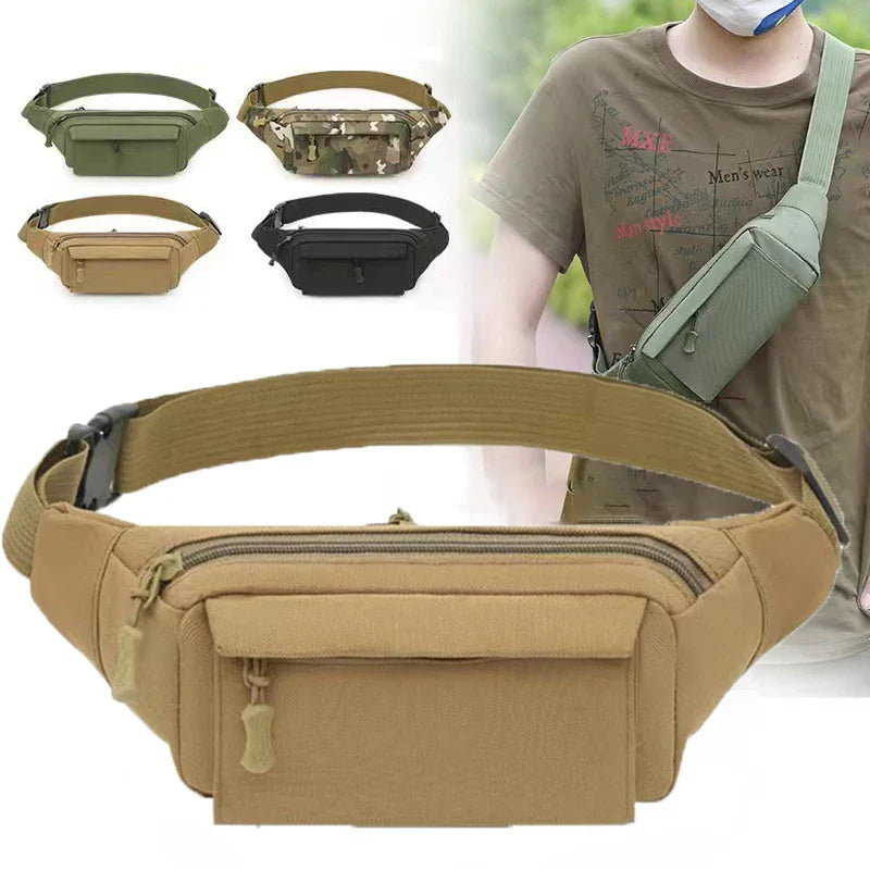 Men's Waist Bag Tactical Pouch Men Women Shoulder Belt Bags Hip Sack Oxford Cloth Waterproof Banana Male Fanny Pack for Phone