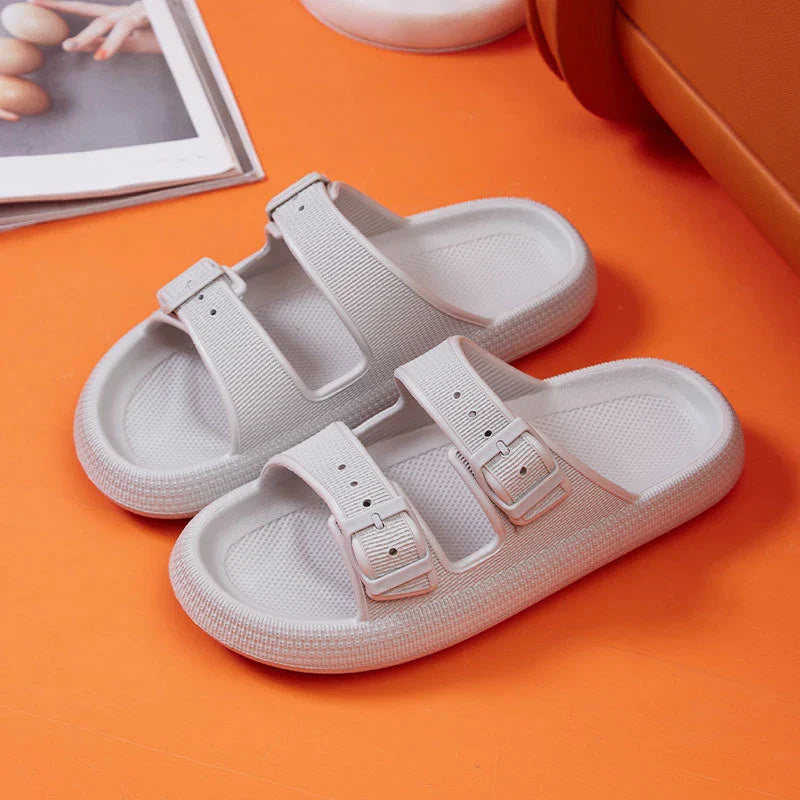 Thick Platform Cloud Slippers Women Fashion Buckle Soft Sole Pillow Slides Sandals Woman Beach Non-Slip Flip Flops-Dollar Bargains Online Shopping Australia