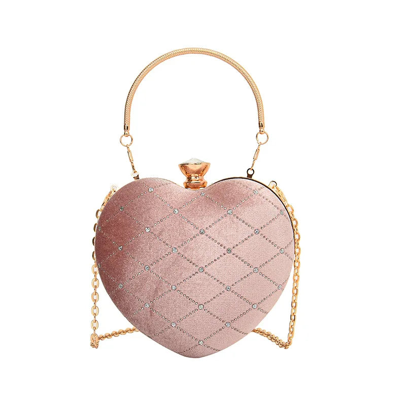 Heart Shape Handbag Womens Red Wedding Purse Evening Party Hand Bags Cute Chain Crossbody Bags Heart Shaped Bag-Dollar Bargains Online Shopping Australia