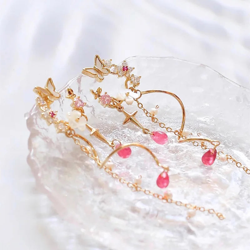 Flower Butterfly Long Tassel Earrings for Women Fashion Personality Cute Summer Daily Accessories Party Jewelry Birthday Gift-Dollar Bargains Online Shopping Australia