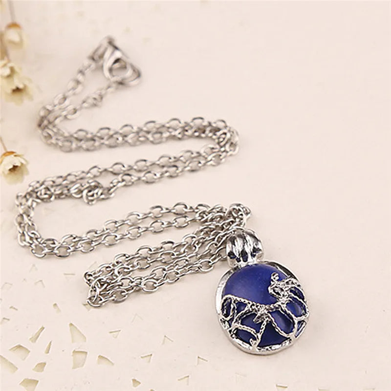 Necklace Vintage Katherine Pendant Fashion Movie Jewelry Cosplay For Women Lapis Lazuli Pendant