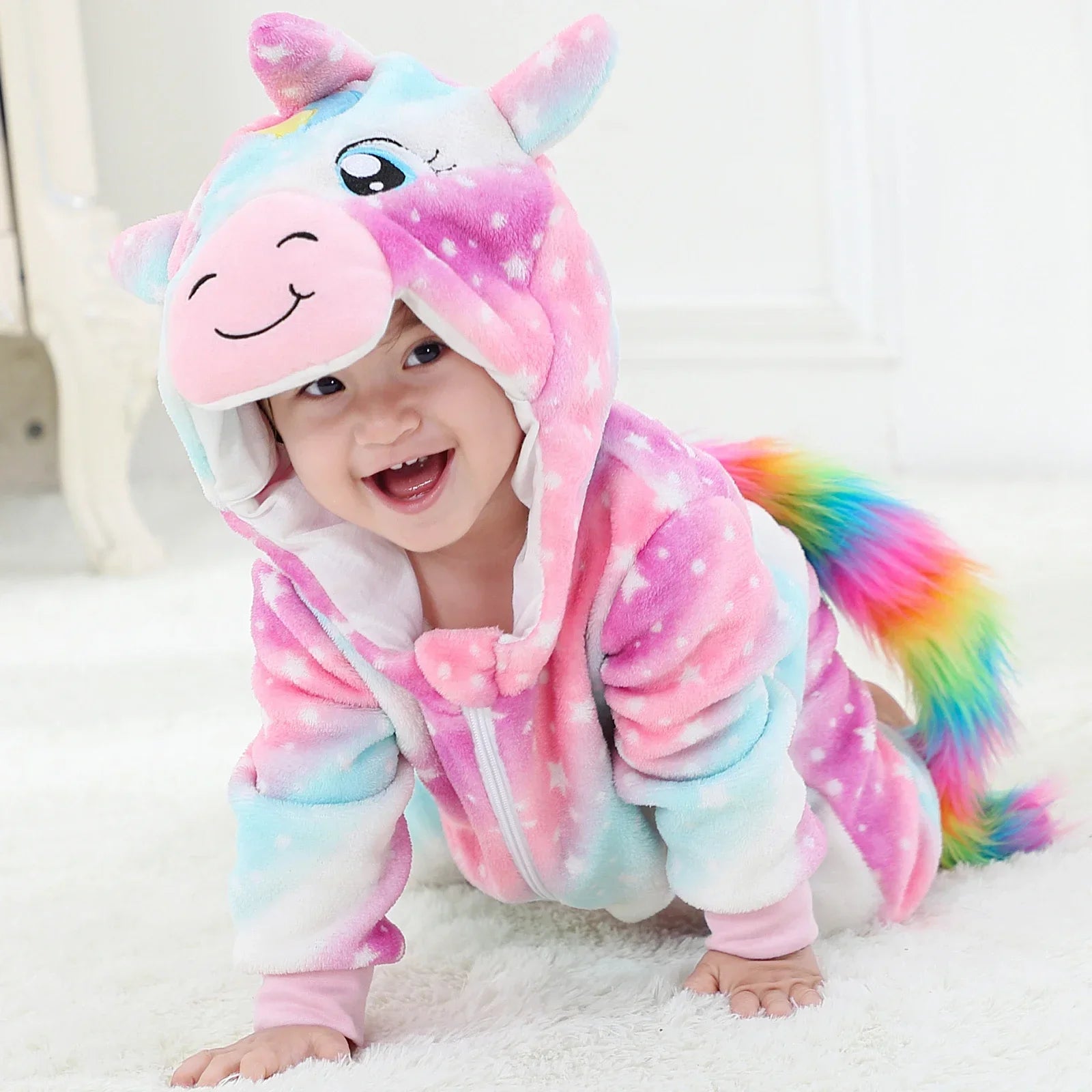 Baby Rompers Winter Kigurumi Lion Costume For Girls Boys Toddler Animal Jumpsuit Infant Clothes Pyjamas Kids Overalls Ropa Bebes-Dollar Bargains Online Shopping Australia