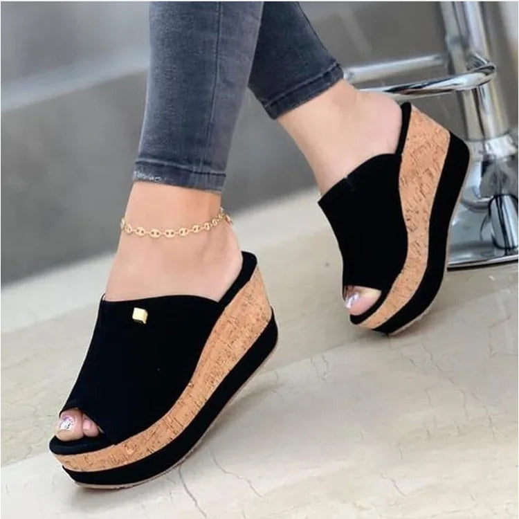 Summer Peep Toe Sandals Fashion Platform Slippers Outdoor Casual Flip Flops