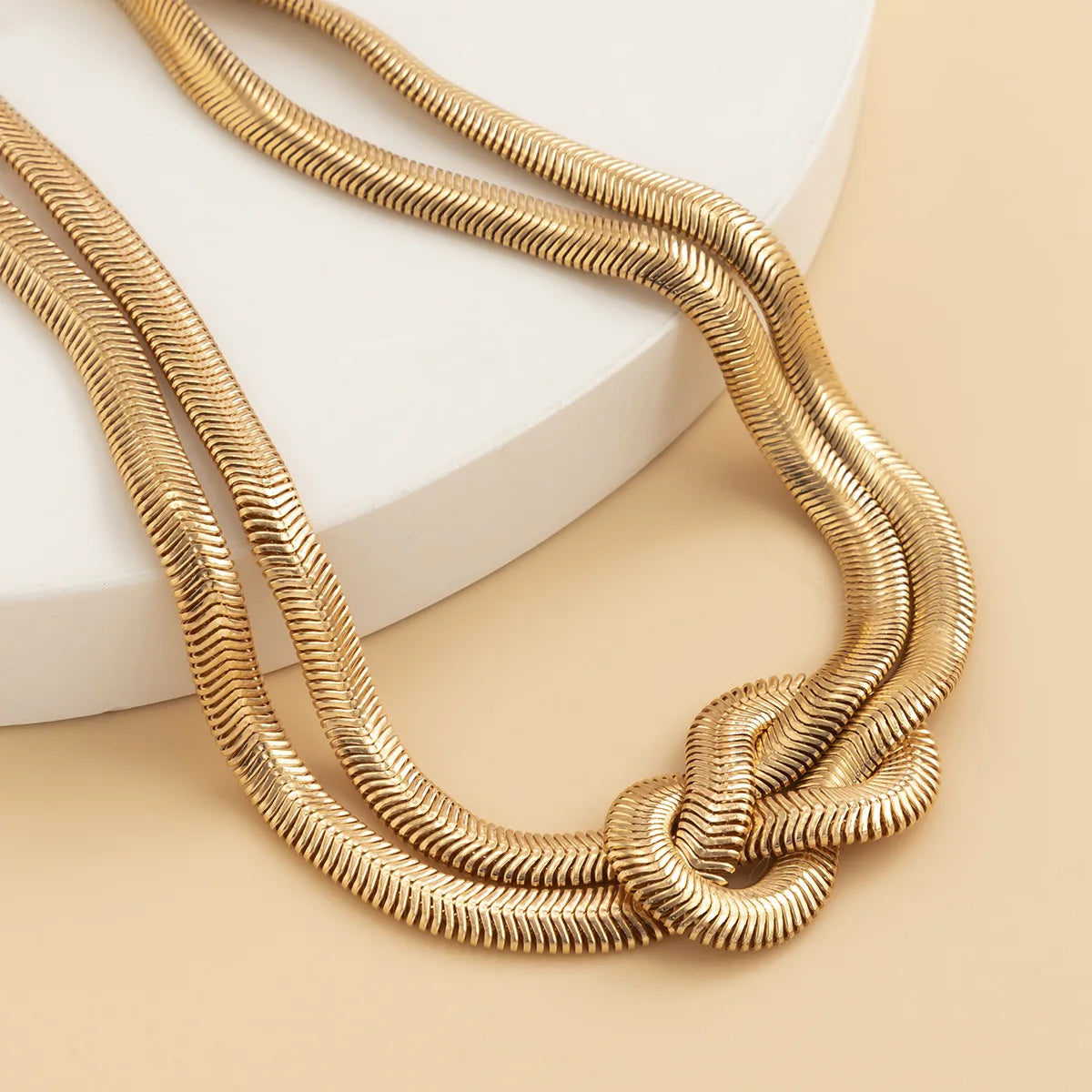 Gold Thick Necklace Women Neck Chains Twist Knot Choker Party Punk Geometric Clavicle Collar-Dollar Bargains Online Shopping Australia