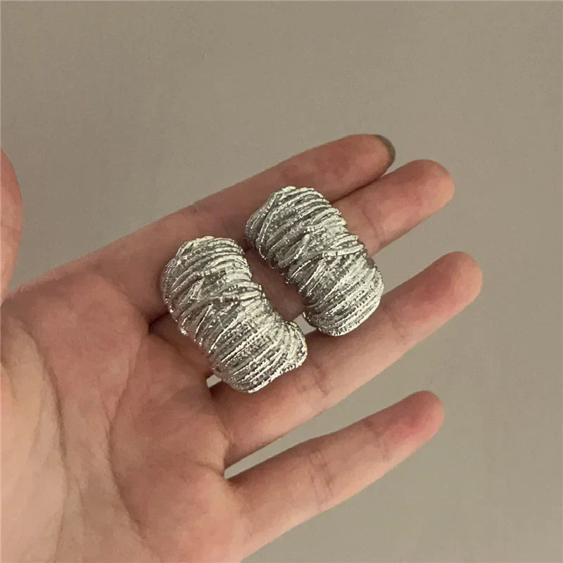 Geometric Metal Irregular Grain Stud Earrings For Women Punk Style Personality Earrings Travel Party Jewelry Gift-Dollar Bargains Online Shopping Australia