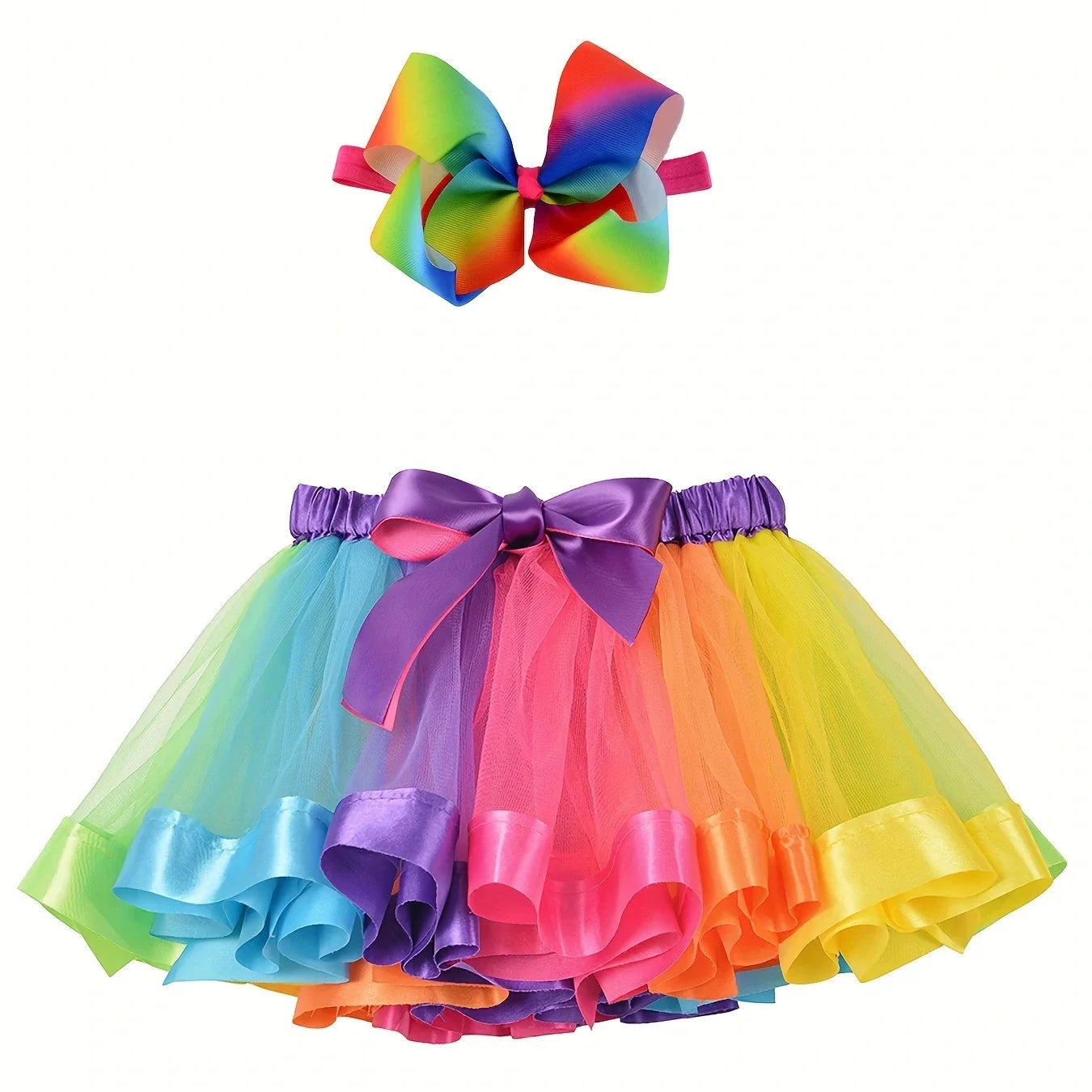Mini skirt Party With Hairpin Tutu Skirt Baby Girl Skirts Princess Rainbow Tulle Skirts Girls Clothes Children Clothing-Dollar Bargains Online Shopping Australia