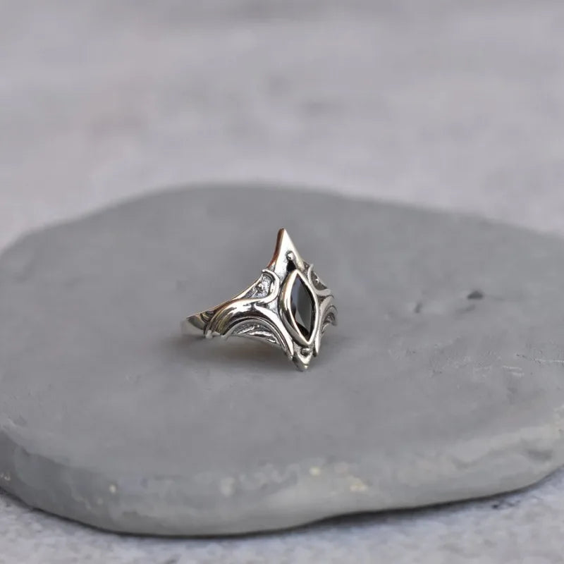 Fashion Punk Jewelry God's Eye Black Gem Ring Women's Vintage Bohemian Ring Y2K Fashion Women's Wedding Party Holiday Gift-Dollar Bargains Online Shopping Australia