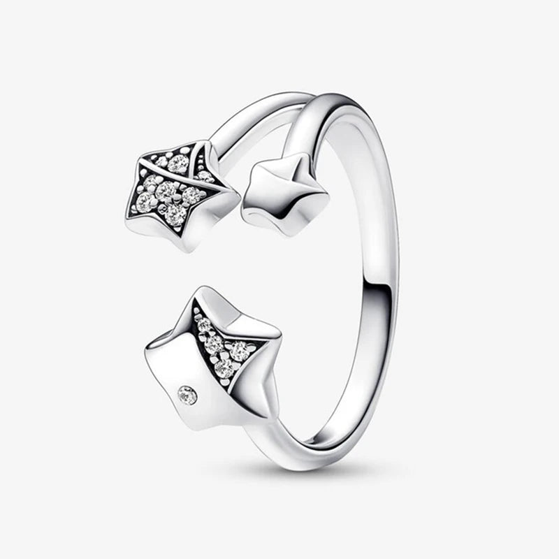 925 Silver Stackable Love Heart Crown Ring For Women Original Silver 925 Rings Brand Jewelry Gift