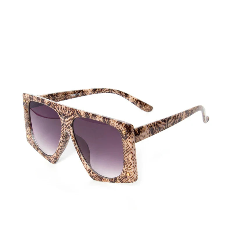 Punk Leopard Sunglasses Women Sexy Oversized Sun Glasses Men UV400 Gradient Shades Steampunk Goggles Eyewear-Dollar Bargains Online Shopping Australia