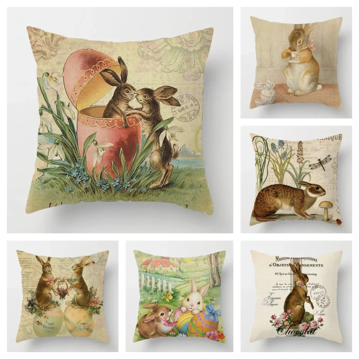 Christian Easter Rabbit Egg Pillow Case Home Decoration Living Room Sofa Cushion Cover Car Holiday
