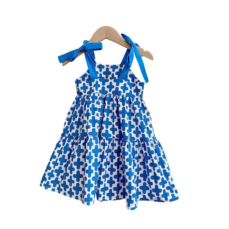 Baby Girls Summer Suspender Dresses Sleeveless LUCKY Clover Princess Dress