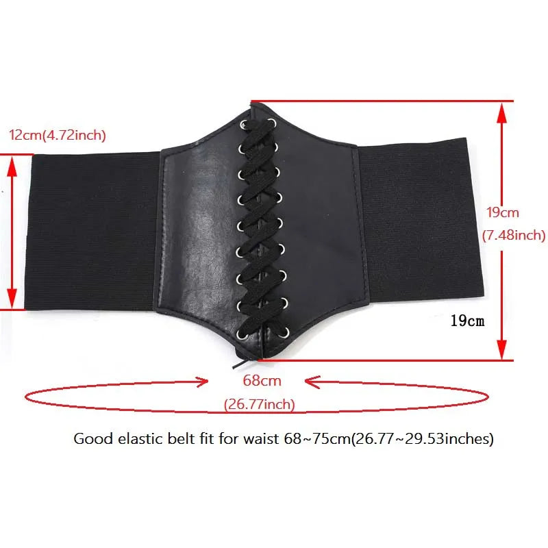 Fashion Corset Wide Belts Pu Leather Slimming Body Waistband Women Elastic Waist Belt