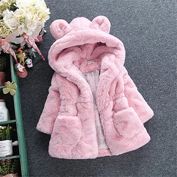 Baby Girls Jacket Warm Faux Fur Coat For Girls Christmas Princess Plush Children Clothing-Dollar Bargains Online Shopping Australia