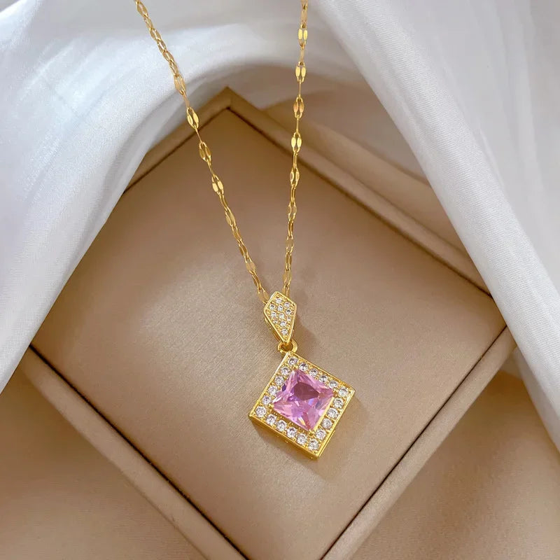 Exquisite Geometry Square Necklace Earrings Bracelet Jewelry Set Charm Ladies Jewelry Fashion Bridal Accessory Set Romantic Gift-Dollar Bargains Online Shopping Australia