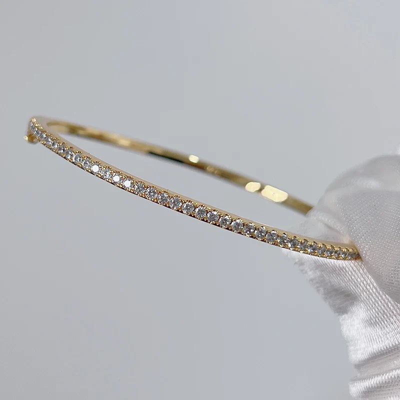 Sterling Silver Jewelry For Women Gold Bangle Move Diamond Bangle Wedding Jewelry Around Rivet 6cm Bangle-Dollar Bargains Online Shopping Australia
