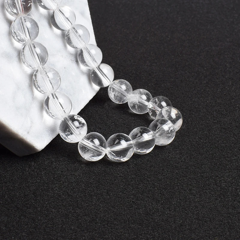 Natural Clear Quartzs Bracelet White Transparency Healing Crystal Energy Stone Boho Reiki Gem Stone Beads Simple Yoga Jewelry-Dollar Bargains Online Shopping Australia