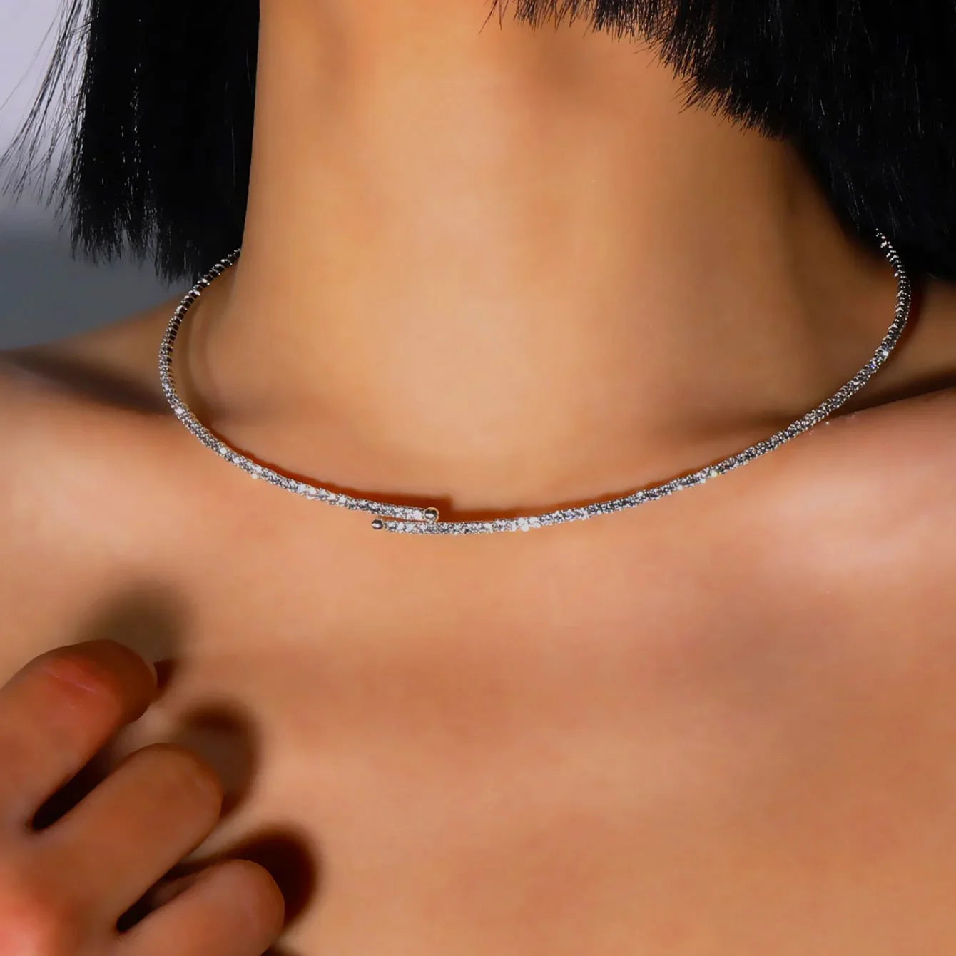 Necklace Women Simple Classic Rhinestones Choker Neck Necklaces Jewelry Open Collar Gift-Dollar Bargains Online Shopping Australia