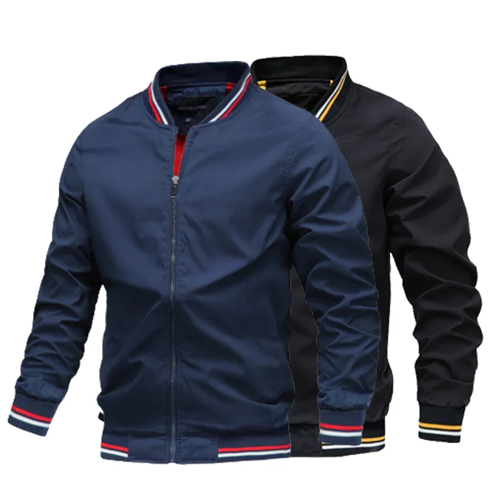 Bomber Jacket Men Casual Windbreaker Jacket Coat Men High Quality Outwear Zipper Stand Collar Military Jacket Mens