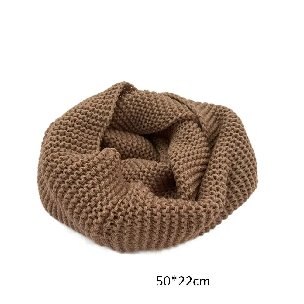 Thickening Thermal Neck Warmer Warm Neck Cover Windproof Fashion Warm Tube Solid Color Bib Knitting Scarf Men Women