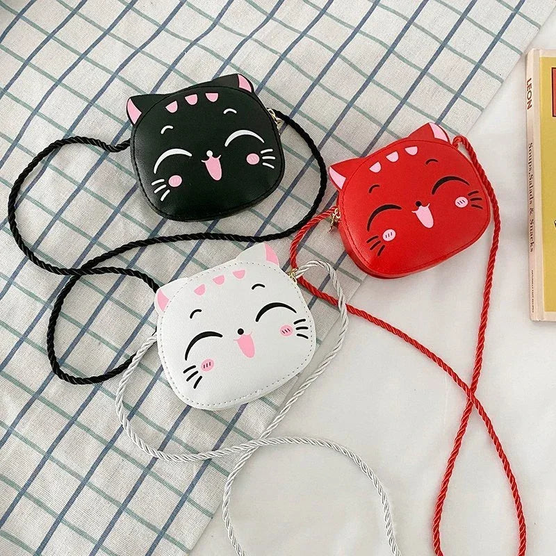 Small Bag Cute Cartoon Cat Children Messenger Bag Kids Fashion Coin Purses Bags for Girls Handbags Mini Children